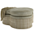 Trefoil Velvet Ottoman - Elegant Comfort 3D model small image 4