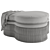 Trefoil Velvet Ottoman - Elegant Comfort 3D model small image 5