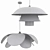 Rattan Petal Chandelier Set 3D model small image 2