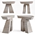 Contemporary Dona Table Set 3D model small image 5