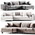 Modern Fabric Sectional Sofa Set 3D model small image 1