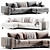 Modern Fabric Sectional Sofa Set 3D model small image 2