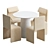 Elegant Sacha Chair & Table 3D model small image 1