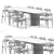 Modern Dining Set with Chair 3D model small image 2