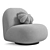Cozy White Boucle Upholstered Armchair 3D model small image 2