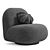 Cozy White Boucle Upholstered Armchair 3D model small image 4