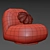Cozy White Boucle Upholstered Armchair 3D model small image 6