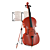  Quality Wood Cello with Stand. 3D model small image 1