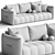 Premium Beige Flannel Sofa Bed 3D model small image 3