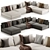 Elegant Katarina Corner Couch Sofa 3D model small image 1