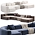 Elegant PIAF Sofa by BAXTER 3D model small image 1