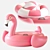 Tropical Flamingo Inflatable Pool Float 3D model small image 2