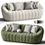 Modern Forrester White Boucle Sofa 3D model small image 4