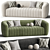 Elegant White Boucle Sofa Model 3D model small image 1
