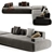 Modern Yoko Sofa in Black 3D model small image 5