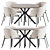 Modern Shell Dining Set, Ralf 3D model small image 3