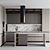 Adjustable Modern Kitchen Design 3D model small image 1
