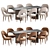 Elegant Amour Chair and Ponza Table 3D model small image 1