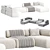 Modern Disruption Corner Sofa - GV Edition 3D model small image 3