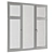 Modern White Window Frames Set 3D model small image 4