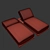 Milos Outdoor Aluminum Sofa 3D model small image 6