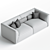 Modern Sophisticated Suede Sofa Design 3D model small image 4