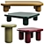 Sleek Bilbao Coffee Table, Various Sizes 3D model small image 1