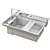 Pro Kitchen Sink Set & Dryer 3D model small image 7