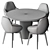 Elegant Round Dining Table Set 3D model small image 5