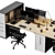 High Detail Modern Office Set 3D model small image 6