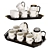 Marble Print Ceramic Tea Set 3D model small image 1