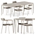 Outdoor Elegance Set: Vipp711 Chair & Mirto Table 3D model small image 1