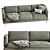 Natuzzi Jeremy 3-Seat Sofa 3D model small image 3