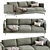 Natuzzi Jeremy 3-Seat Sofa 3D model small image 4