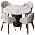 Elegant Round Dining Table Set 3D model small image 1