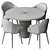 Elegant Round Dining Table Set 3D model small image 5