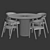 Elegant Trevor Chair Palais Table 3D model small image 4