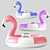 Inflatable Pink Flamingo Pool Float 3D model small image 4