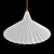 Modern White Metal Wood Pendant 3D model small image 2