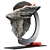 Modern Metal and Stone Sculpture 3D model small image 4