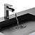 Rectangular Stone Wall-Hung Bathroom Sink 3D model small image 2