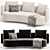 Sleek Minotti Torii Bold Sofa 3D model small image 3