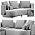 Sleek Minotti Torii Bold Sofa 3D model small image 5