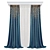 Modern Sheer Curtains in White 3D model small image 1