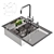 Gerhans Stainless Steel Kitchen Sink 3D model small image 14