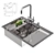 Gerhans Stainless Steel Kitchen Sink 3D model small image 20