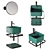 Les Petites Vanity Unit & Washbasin 3D model small image 1