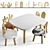 Wooden Kids Table Set, Nursery 3D model small image 8