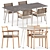 Modern Chic Set: Guinea Chairs & Babila Table 3D model small image 1