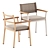 Modern Chic Set: Guinea Chairs & Babila Table 3D model small image 4